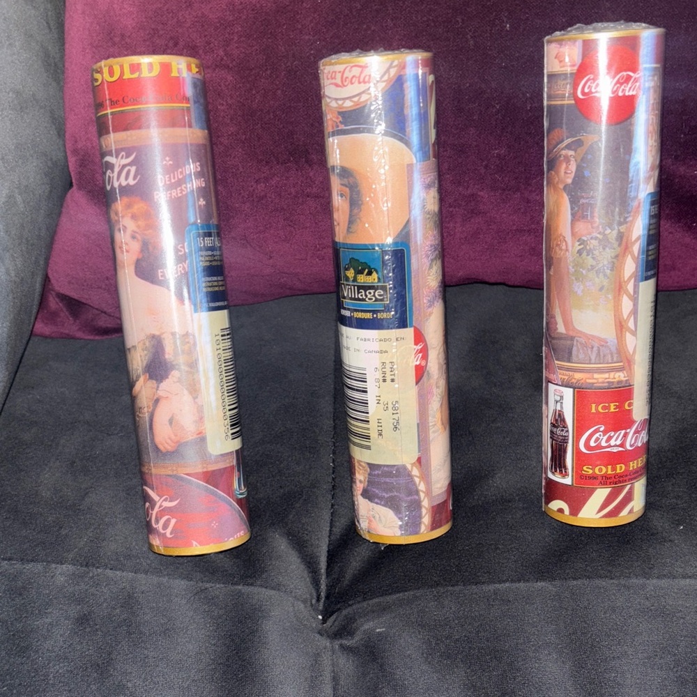 Coca-Cola 15 feet Prepasted, Scrubbable, Peelable Border Wallpaper x3